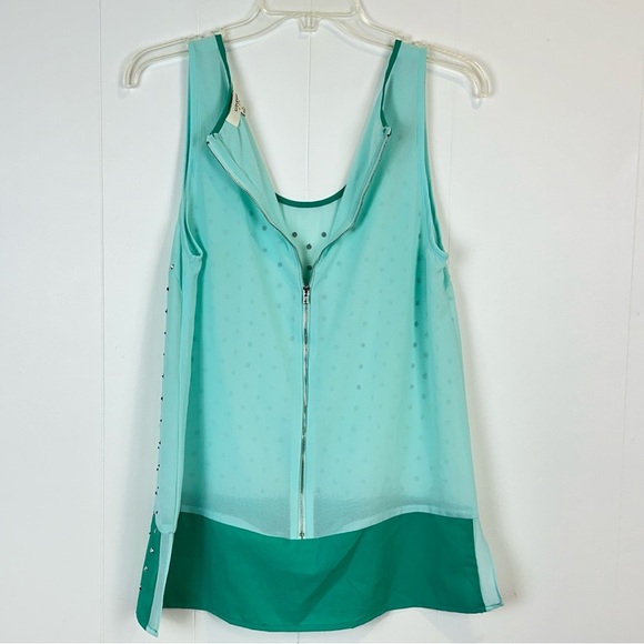 Umgee Sheer Studded Tank Top Green Blue Size M 🔥 - Picture 9 of 12
